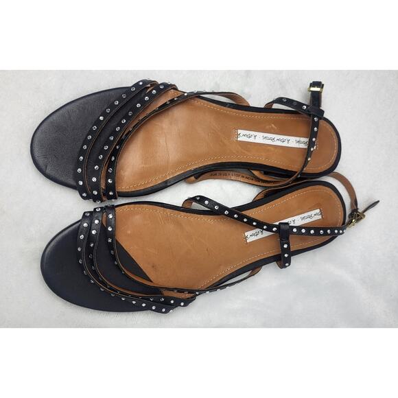 & Other Stories Leather Rhinestone Strappy Flat Sandals | Size 8 - Picture 9 of 9